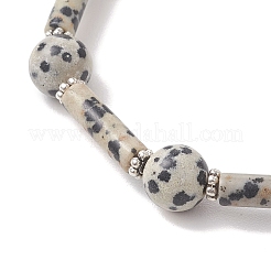 Natural Dalmatian Jasper & Synthetic Turquoise Beads Bracelets&nbsp;BJEW-JB13232