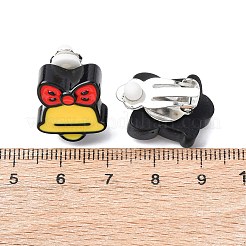 クリスマステーマの樹脂製クリップオンイヤリング  鉄とシリコン入り  混合図形  プラチナ  ミックスカラー  15~25x15~20x14mm&nbsp;EJEW-C170-02