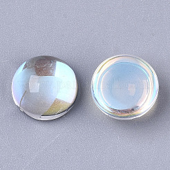 クリアガラスカボション  ABカラーメッキ  半円/ドーム  クリアAB  12x6mm&nbsp;LS-EGLA-N004-03B-01