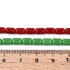 オペークソリッドカラーガラスビーズ連売り  バレル  ミックスカラー  6~6.5x4~4.5mm  穴：0.7~1mm  約58~63個/連  14.37~15.16インチ（36.5~38.5cm）&nbsp;GLAA-N058-4x6mm-B01
