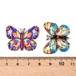 プリント半透明アクリル ペンダント  蝶  ミックスカラー  24.5~25x32x4.5mm  穴：1.4mm&nbsp;OACR-T028-23A