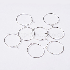 Silver Color Plated Brass Earring Hoops&nbsp;X-EC067-2S