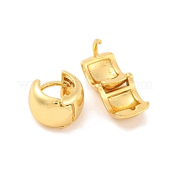 女性のための真鍮のフープピアス  鉛フリー＆カドミウムフリー  18KGP本金メッキ  11.5x8.5mm&nbsp;EJEW-U015-23G-01