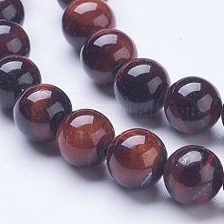 Dyed & Heated Natural Red Tiger Eye Beads Strands&nbsp;G-D855-04-8mm