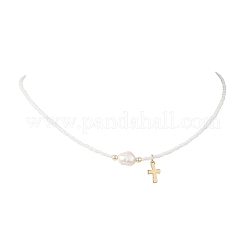 Natural Cultured Freshwater Pearl & Glass Beaded Bracelets & Necklaces Sets&nbsp;SJEW-JS01365
