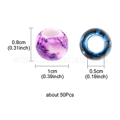 スプレープリントアクリルビーズ  ロンデル  ミックスカラー  10x8mm  穴：5mm&nbsp;ACRP-YW0001-09