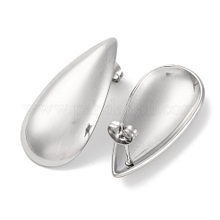 304ステンレススチールティアドロップスタッドピアス  ステンレス鋼色  32.5x15.5mm&nbsp;EJEW-D281-31S