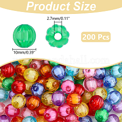 200Pcs Transparent Acrylic Beads&nbsp;OACR-PH0004-84
