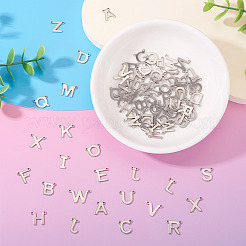 104個 26スタイル ステンレススチール レターコネクターチャーム  ステンレス鋼色  変色しない  a～zの文字  9.5~10x8~16x1mm  穴：0.9~1.2mm  4個/スタイル&nbsp;FIND-TA0008-42