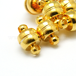 ループ付き合金マグネットクラスプ  ロンデル  ゴールドカラー  12x7mm  穴：1.8mm&nbsp;MC016