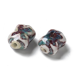 手作りの陶器ビーズ  ナゲット  カラフル  17~18x12.5~13.5x8.5~9.5mm  穴：2mm&nbsp;PORC-L080-E06