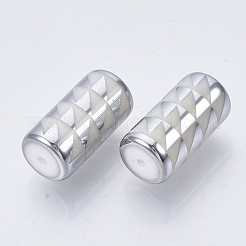 電気メッキガラスビーズ  三角形模様の列  銀  20x10mm  穴：1.2mm  約50個/袋&nbsp;EGLA-N003-05F