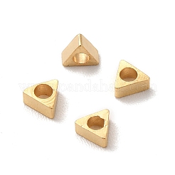 真鍮ビーズ  カドミウムフリー＆鉛フリー  長持ちメッキ  三角形  24KGP本金メッキ  3x3x1mm  穴：1mm&nbsp;LS-KK-H442-52G