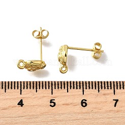 Brass Micro Pave Cubic Zirconia Stud Earring Findings&nbsp;KK-Z102-13G