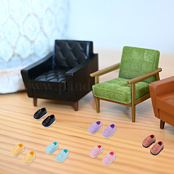6足6色のプラスチック人形用靴  人形のアクセサリー用  ミックスカラー  42x23.5x24mm  内径：15x12mm  1ペア/カラー&nbsp;AJEW-OC0004-40