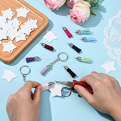 DIY Blank Double-sided Heat Transfer Aluminium Pendant Keychain Making Kits&nbsp;DIY-SP0005-26B