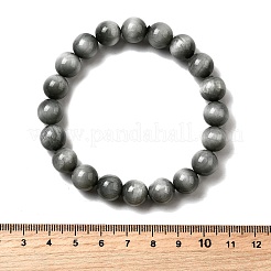 グレードAA天然イーグルアイストーンラウンドビーズストレッチブレスレット（女性用）  ビーズ：10mm  内径：2-1/8インチ（5.4cm）&nbsp;BJEW-L712-B05-10mm