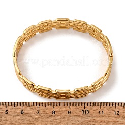 女性用304ステンレススチールヒンジ付きバングル  イオンプレーティング（ip）  18KGP本金メッキ  内径：2-3/8x2インチ（6.1x5cm）&nbsp;BJEW-L610-26G