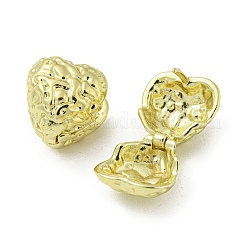 Textured Heart Rack Plating Brass Hoop Earrings&nbsp;EJEW-Z035-03G