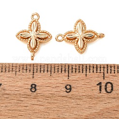 真鍮製コネクタチャーム  花のリンク  18KGP本金メッキ  14x10.5x2.5mm  穴：1mm&nbsp;X-KK-CBAB2E2-01G