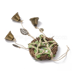 Leaf Iron Bell Pendant Decoration&nbsp;HJEW-TA00378