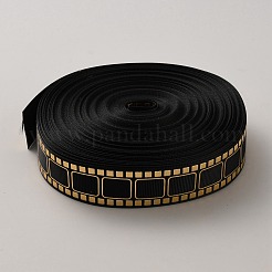 キネトスコープフィルムポリエステルリボン  グログランリボン  ギフト装飾用  ゴールド  1インチ（25mm）  約25.00ヤード（22.86m）/ロール&nbsp;OCOR-WH0105-238B-01