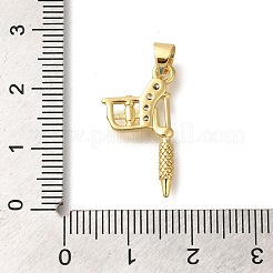 Rack Plating Brass Micro Pave Cubic Zirconia Pendants&nbsp;KK-Z086-63G-01