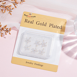 8Pcs Brass Pave Clear Cubic Zirconia Connector Charms&nbsp;ZIRC-BBC0002-25