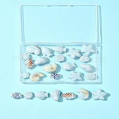 釉薬をかけた磁器ビーズの連  光沢のあるセラミックビーズ  シェル形状  ミックスカラー  11.5~22x13~21x6~11.5mm  穴：1.6~2.5mm&nbsp;PORC-FS0001-13