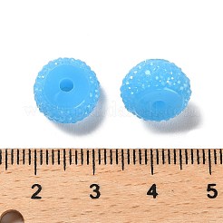 オペーク樹脂ビーズ  テクスチャーロンデル  ディープスカイブルー  12x7mm  穴：2.5mm&nbsp;RESI-B020-07C