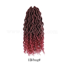 女神locsかぎ針編みオンブル髪  カーリーエンドのウェーブのフェイクロック  合成編組ヘアエクステンション  耐熱性低温繊維  長い＆縮毛  ブルゴーニュ  20インチ（50.8cm）  24連売り/ pc&nbsp;OHAR-G005-09B