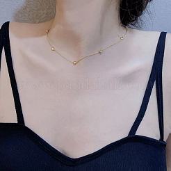 女性用ハートステンレススチールリンクチェーンネックレス8個  ゴールドカラー  15.75インチ（40cm）&nbsp;FS-WG5BF1A-01