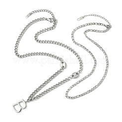 304ステンレススチールチェーンネックレス  ステンレス鋼色  15.94インチ（40.5cm）&nbsp;NJEW-M078-08P