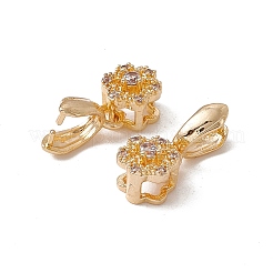 真鍮マイクロペーブクリアキュービックジルコニアアイスピックピンチベイル  花  18KGP本金メッキ  16mm  穴：4.5x2.5mm  ピン：0.8mm&nbsp;KK-A171-11G