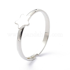 アロイアジャスタブルリングセット  カップルリング  スター  プラチナ  2~9mm  内径：17~18mm  2個/セット&nbsp;RJEW-D001-09P