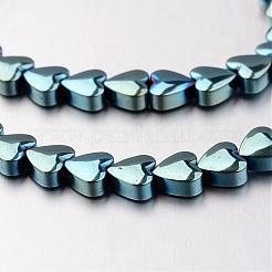 電気メッキ非磁性合成ヘマタイトビーズ連売り  ハート  ミックスカラー  15x15x5mm  穴：1mm  約31個/連  15.7インチ&nbsp;G-F300-22E
