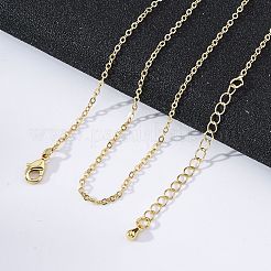 真鍮チェーンネックレス  真鍮製エンドチェーン付き  長持ちメッキ  カドミウムフリー＆鉛フリー  18KGP本金メッキ  16.3インチ（41.3cm）&nbsp;KK-P205-01G