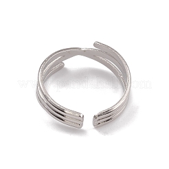 変色しない304ステンレススチール製クロスオープンカフリング（女性用）  ステンレス鋼色  usサイズ6 3/4(17.1mm)&nbsp;RJEW-G285-50P
