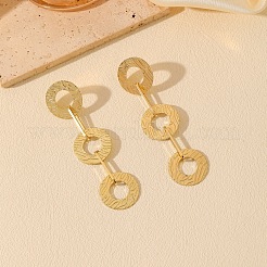 鉄ダングルのスタッドのピアス  フラットラウンド  ゴールドカラー  80x20mm&nbsp;WGF3190-01