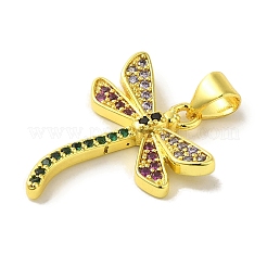 Brass Micro Pave Cubic Zirconia Pendants&nbsp;KK-Z042-04G-02