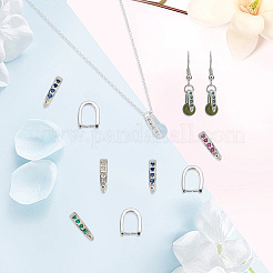 16Pcs 4 Colors Rack Plating Brass Pave Cubic Zirconia Snap on Bails&nbsp;KK-AR0003-55S