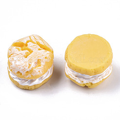 不透明樹脂デコデンカボション  模造食品  パン  ゴールド  23~24x20~21mm&nbsp;CRES-N022-104