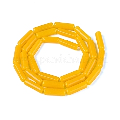 ジェイド風ガラスビーズ連売り  ラッパ  ゴールド  12.5~13x4~4.5mm  穴：0.6~0.9mm  約28~29個/連  14.57~15.16インチ（37~38.5cm）&nbsp;GLAA-N070-01A-B03