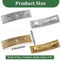 2Pcs 2 Colors Alloy Hair Barrettes&nbsp;OHAR-CP0001-29