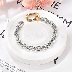 304ステンレススチールアズキチェーンブレスレット女性男性用  本金メッキ&ステンレススチールカラー  7-5/8インチ（19.5cm）&nbsp;BJEW-C089-09GP