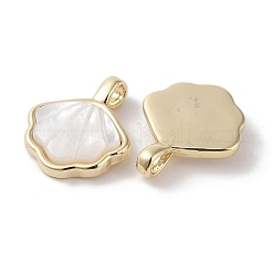 Brass Pave Shell Charms&nbsp;KK-G491-38G