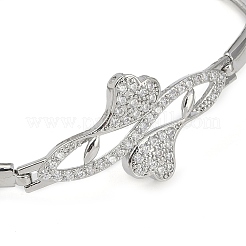 Rack Plating Brass Micro Pave Clear Cubic Zirconia Link Chain Bracelets&nbsp;BJEW-Z069-02P-02