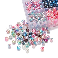 900Pcs 15 Style Rainbow ABS Plastic Imitation Pearl Beads&nbsp;OACR-YW0001-13