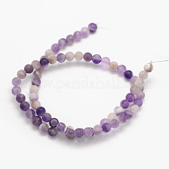 Frosted Round Natural Chevron Amethyst Beads Strands&nbsp;G-N0166-55-6mm