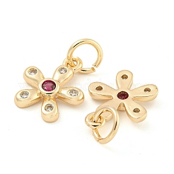 Rack Plating Brass Micro Pave Clear Cubic Zirconia Charms&nbsp;KK-F089-07G